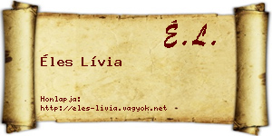 Éles Lívia névjegykártya